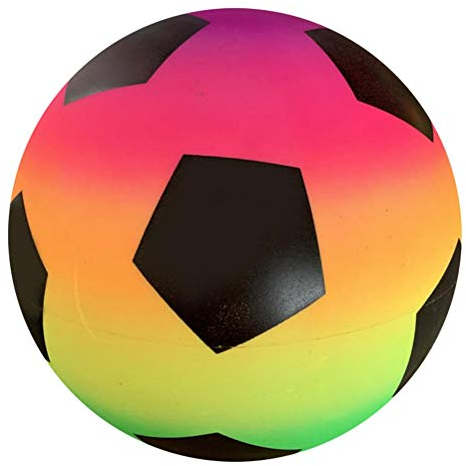 WBTY Regenbogen-Fußball, 22,9 cm Dicker PVC-Spielplatzball, Gummi-Kickbälle Kinder, Sommer-Strandball, Hüpfball Dodgeball und Schulhof-Spiele