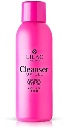 Lilac Milano - Cleaner 500 ml Per Smalto Gel, Cleanser Sgrassatore e Solvente Premium di alta qualità per Manicure e Pedicure, Igenizza Le Unghie e Rimuove I Residui. Made In EU