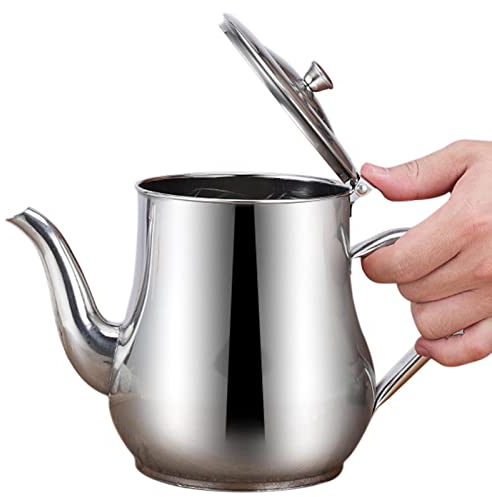 Fetttrennkanne Ölsieb Topf Edelstahl Kanne Mit Sieb - Fettabscheider Aus Edelstahl, Wiederverwendbarer Edelstahlöler Mit Deckel Und Griff, Für Frittieröl Speisefett Hause Küche Suppe Sieb Tasse