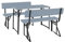 Stagecaptain BBDL-119 GY Hirschgarten Bierzeltgarnitur mit Lehne für Balkon 2X Set- Kurze Version mit 119 cm Länge - 2X Tisch, 4X Bank - Holz - klappbar - Natur