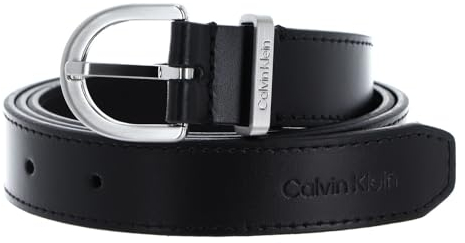 Calvin Klein Damen Gürtel Ck Must Metal Loop 2.5 cm Ledergürtel, Schwarz (Ck Black), 75 cm
