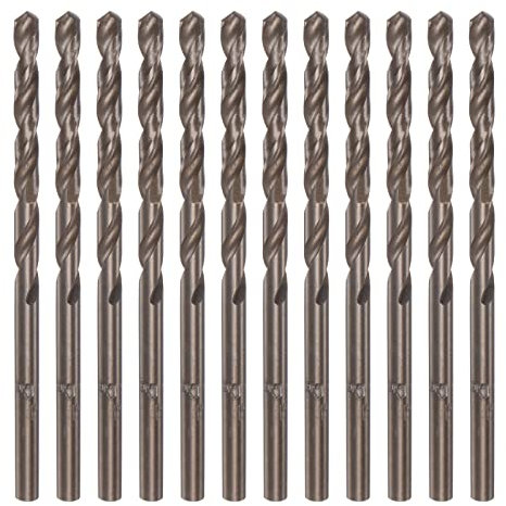 QUARKZMAN 12pcs Cobalt Perceuse Foret Hélicoïdal Mèches,3.3mm M35 Haute-Vitesse Acier Métrique Torsion Droit Tige Perceuse Embouts pour Métal Inox Acier Cuivre Aluminium Fonte