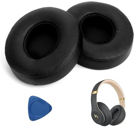 1 Paio Cuscinetti Auricolari di Ricambio per Beats Solo 2 / Solo 3, Wireless On-Ear Cuffia, Copri Cuffie Professionali, Cuscinetti Cuffie di Ricambio in Pelle Morbida Proteina