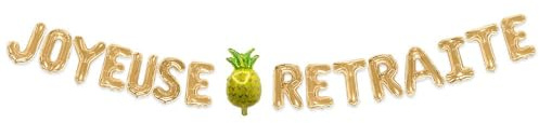 STC - Guirlande Ballons Lettres Retraite Tropical 3M Or
