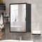 Buildonely Spiegelschrank Bad mit Beleuchtung, Spiegelschrank mit Antibeschlag-Funktion, 1 Türen, Touchscreen-Steuerung, 56 x 40 cm, 3 Farbtemperaturen, Schwarz
