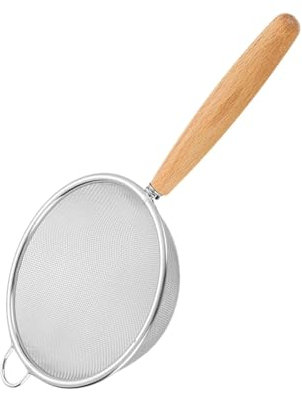 Colini a rete per cucina, setacci, colini da cucina in acciaio inox 304 a maglia fine con manico in legno, scolapasta multiuso da cucina per tè, olio, tagliatelle, cottura