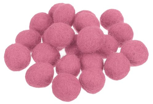PATIKIL Bolas de Fieltro de Lana Cuentas de Fieltro Pompón 1.5cm 15mm Rosa para Proyectos de Manualidades Caseras DIY Paquete de 20