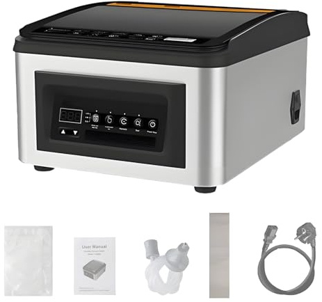 Feiphla Chamber Vacuum Sealer,Deep Chamber Vacuum Sealer,Food Sealer with Cutter, LED Display,Armoured Glass Lid,for Liquid or Iuicy Food Including Fresh Meats