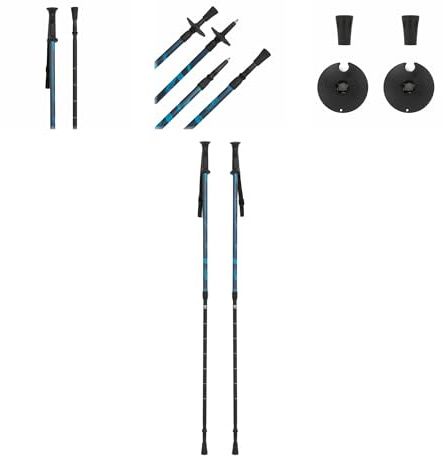 KADVA Kidd - Bastones de esquí para niños (60 – 100 cm) de Aluminio Ligero – Bastones telescópicos con Bloqueo Giratorio – Mango ergonómico y Correa de Mano – para niños y niñas