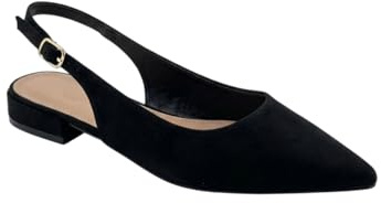 MODELISA - Zapatos Slingback para Mujer, Bailarinas de Punta con Correa Ajustable, Zapato Plano Elegante para Fiesta