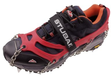STUBAI Grödel für Wander-Schuhe | Mount Track rot, Größe L, Antirutsch-Schuhkrallen aus Edelstahl für Winter, rutschfeste Spikes für Schuhe, Wandern, Schnee, Outdoor