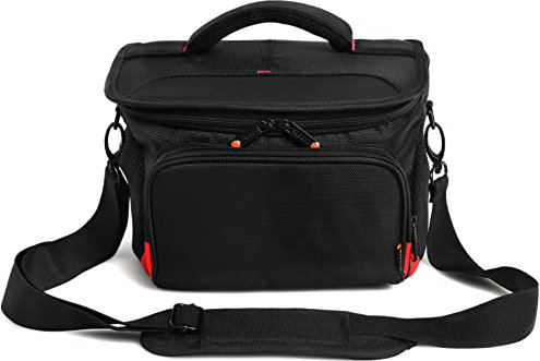 FOSOTO Funda Cámara Réflex Digital Bolsa Bandolera Fotográfica,Impermeable,Compatible con Canon EOS 2000D 4000D Nikon D7500 D5600 D3500 Sony A6400