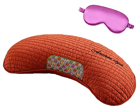 Organic Buckwheat Pillow for Sleeping, Buckwheat Neck Pillow for Sleeping U Shaped Pillow Cooling Travel Head Support Pillow for Neck Pain Relief Side Sleepers Cervical Pillow for Neck Pain