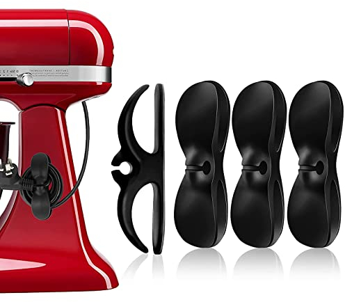 4 Pack Cord Organizer for Appliances, Cord Holder Cord Wrap Cable Organizer Stick On Flat or Round Surface for Small Kitchen Appliances, Blenders, Coffee Maker, Pressure Cookers and Air Fryer