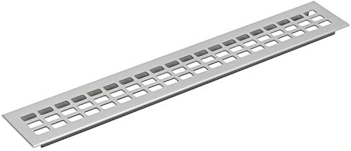 Vasalat Luftgaller 800 x 80 mm AL naturligt elox aluminium ventilationsgaller, silver