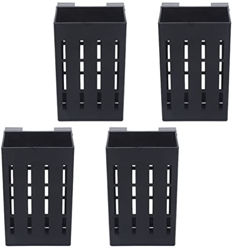 Alipis 4pcs Hanging Aquarium Plant Holders Plant Pot with Hole Aquarium Planter Cups Fish Tank Aquatic Plant Hanging Plant Pot Aquarium Shelf Black 2