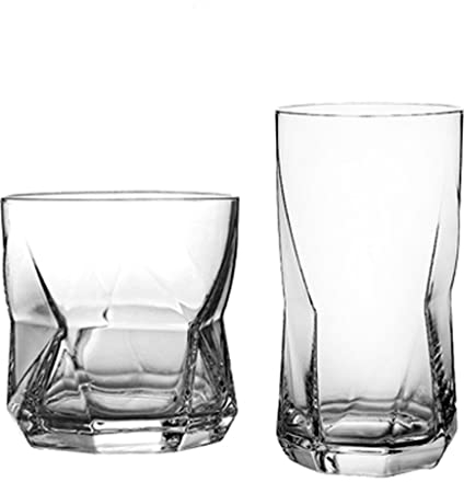 RUDRALI Jarras De Cerveza Vasos de Cerveza artesanales de Cristal geométrico Creativo, Vaso de cristalería para Cerveza, Vaso de Whisky, Vaso para Beber para Agua, Vasos de café Helado Vaso