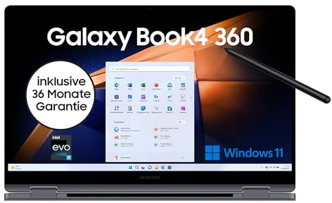 Samsung Galaxy Book4 360 Notebook, 15,6-Zoll-Display, Intel Core 7-Prozessor, 16 GB RAM, Laptop mit 512 GB Speicher, Gray, 3 Jahre Herstellergarantie [Exklusiv auf Amazon]