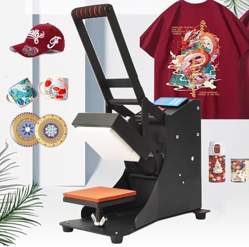 Máquina automática de prensa de calor para camisetas, máquina de prensa de camisetas de 500 W, impresora de prensa de calor portátil desmontable, máquina de impresión de camisetas con calefacción