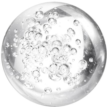 sourcing map 60mm/2.4 Crystal Sphere Ball Bubble Glass Solid Decorative Sphere Crystal Ball Prop Ornament for Feng Shui Divination Fortune Telling Tabletop Fountain Decoration, Clear