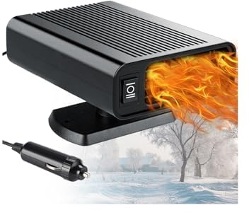 Showvigor 2026 Upgraded Portable Car Heater, 12V Fast Heating for Quick Defrosting & Defogging, 150W Vehicle Heater & Cooler with Cigarette Lighter Plug, Universal for All Cars