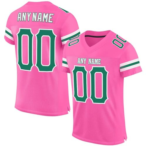 Personalisiert American Football Trikot mit Name Nummer Logo Personalized Sports Uniform Junge Mädchen Herrn Damen Sporthemden Schnelltrocknend Atmungsaktiv T-Shirt