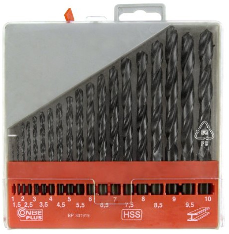 Max-Power BP301919 Set Punte per trapano,in Acciaio HSS, per metallo, 19 Pezzi