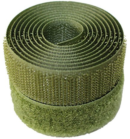 Nastro con gancio e anello da cucire da 20 mm, colore verde oliva, marca Alfatex®, fornito da Velcro Companies - varie lunghezze (lunghezza: 25 m)