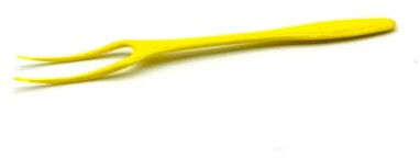 Kimmel Serving Fork Happy Skewer Party Skewer Cocktail Skewer Punch 10 Pieces Reusable Plastic Yellow