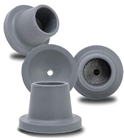 Replacement Feet for Shower Chair Bath Seat, Shower stools and Transfer Bench, Non-Skid Shower Bench and Tub Transfer Benches Rubber Suction Cup Feet, Metal Insert Reinforced (1-1/8 I.D, Grey)