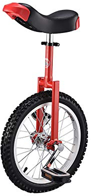 Monociclo, monocicli, Uniciclo, Tyre Bicicletta autobilanciante Esercizio Equilibrio Ciclismo Outdoor Sports esercizio fitness, Monociclo ruote con cerchio in lega, 16 , 18 , 20 , 24 ,Rosso,16
