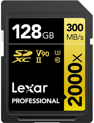 Lexar SDXC Card 128GB Professional 2000x UHS-II V90 U3
