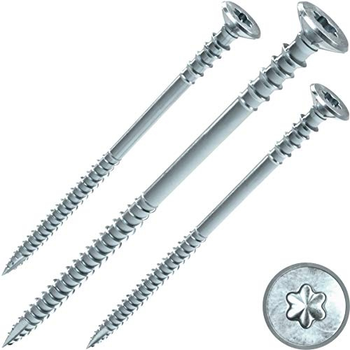 INNONEXXT prima Tornillos Para Madera | 6,0x145mm 100 Pcs. T30 | tornillos madera, Tornillos multiuso, Tornillo universal, cabeza Torx, galvanizado azul, acero, costillas de fresado