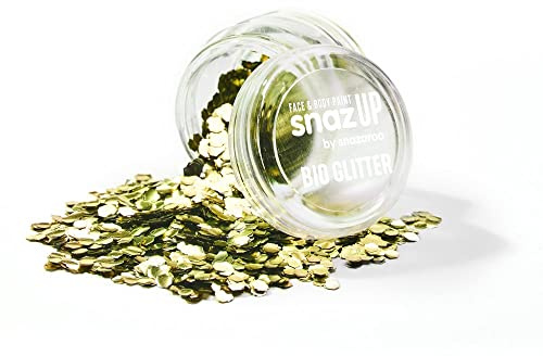 Snazaroo Bio Glitter Face and Body Paint, Biodegradable Chunky Gliter, Gold Colour, 3g