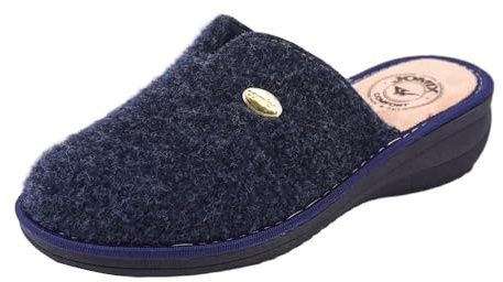 JOMIX Chaussons Femme en Feutre Pantoufles Compensés Chausson Orthopedique Confortable pour Maisons Hiver Fabriqué en Italie