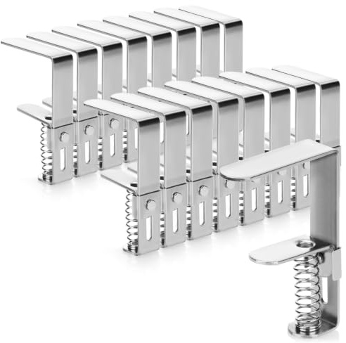 com-four® 16x Pinces à Nappe Premium en Acier Inoxydable, Pinces de Table | pince à nappe antirouille pour l'intérieur et l'extérieur