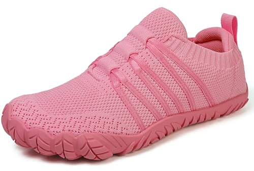 Unisex Barefoot Shoes for Men and Women with Wide Toe Box Zero Drop Design Minimalist Hike Footwear Water Shoes Five Finger Cross-Trainer Ideal for Walking Hiking and Grounding Activities Pink