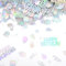 Gosknor 600pcs Confettis d'Anniversaire, Confettis Irisés pour Fête Décoration Métallique Happy Birthday Table avec Gâteaux Ballons Étoiles Rubans Formes pour Loisirs Créatifs DIY Décoration Festive