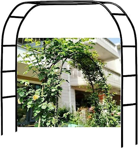 Arche de jardin en métal durable de 1,2 m à 3,5 m de large, résistante aux intempéries, treillis décoratif pour portail, entrée, support de jardin noir.