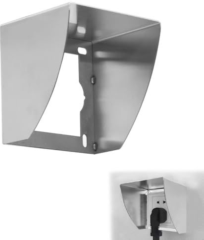 VGECEE Steckdose Regenschutz Edelstahl 9.2x9cm Steckdosenschutz Aussen Regenschutz Steckdosen Abdeckung Edelstahl Aussensteckdose Aufputz Wasserdicht Steckdosenabdeckung für Badezimmer, Toilette