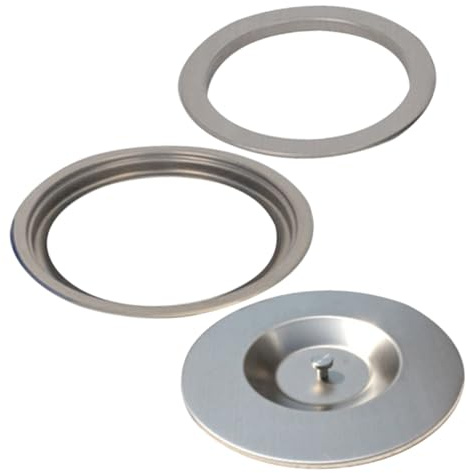 BAZEITFLOW Tapa Empotrada para Cubo de Basura de Cocina Cubierta Redonda de Acero Inoxidable de Diseño Compacto para Encimeras Resistente y Fácil de Usar
