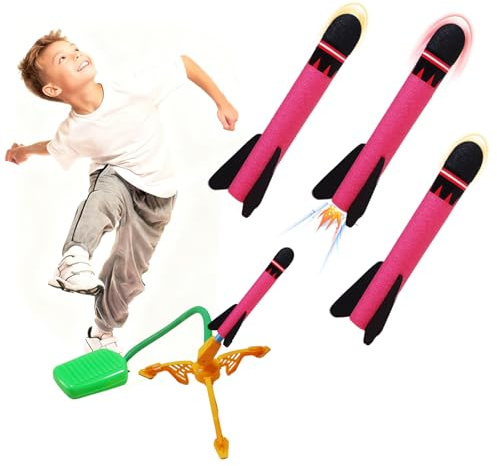 TENGWA Cohete Juguete Edades 3-12 Rocket 3 Piezas Cohete Espacial Juguete Volando 65+ Pies Juegos de Jardín Educación al Aire Libre Regalos para Niños y Niñas