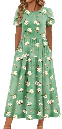 Zeagoo Summer Dresses for Women 2026 Casual Loose Bohemian Floral Dress