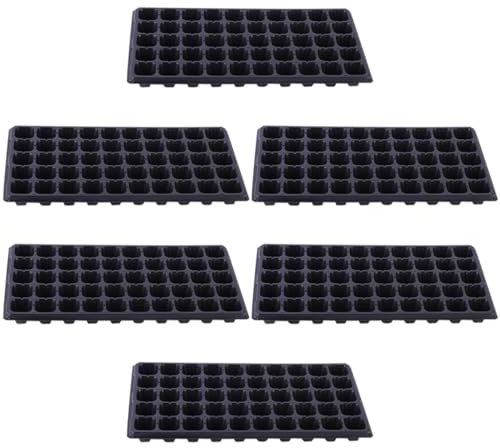 Homoyoyo Bandejas para Germinación de Plantas Negras 6 Unidades de Bandejas Semilleros 50 Celdas para Cultivo de Flores y Verduras en Viveros y Huertos