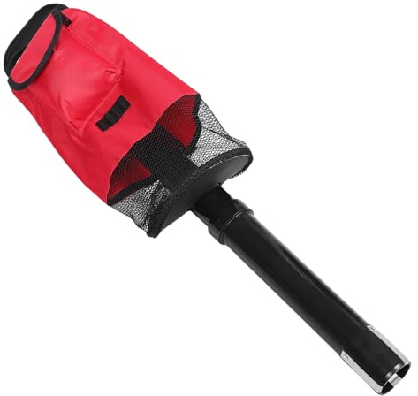 MUSISALY Golf Ball Retriever Tube with Detachable Net Bag Lightweight Red Golf Practice Equipment for Convenient Ball Collection and Storage for On-Course Use