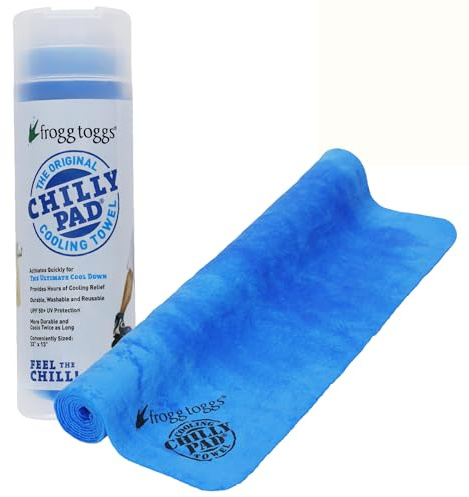 FROGG TOGGS Chilly Pad, Instant Cooling Towel, long lasting, reusable, Sports and Outdoors Neck Towel 33x13, Sky Blue
