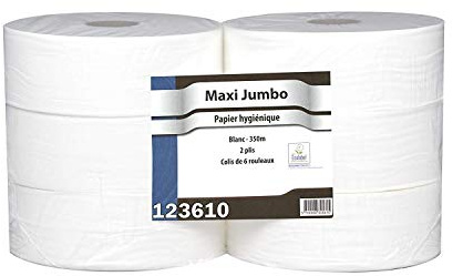 Papier toilette Maxi Jumbo - 6 Rouleaux de 350 m - 2 plis - Le Pro du Médical