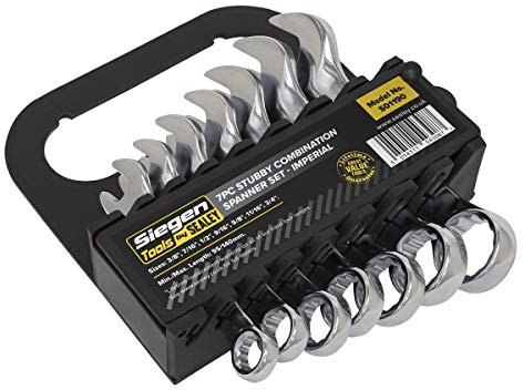 Sealey S01190 7PC Stubby Combination Spanner Set - Imperial