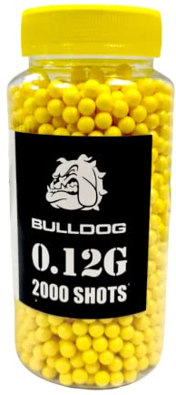 SDMAX 0.12g BB Pellets, Biodegradable Airsoft Bullets, Yellow Plastic Pellets, Round Firing Balls for BB Gun (Pack of 1, 2000 Bullets)