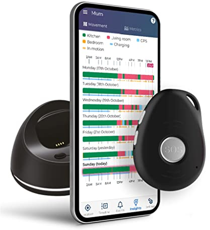 Personal Alarm for Elderly and Dementia With SOS Button, Fall Alarm and 2-way Voice Calling – Dedicated UK App for Family Peace Of Mind (4g)